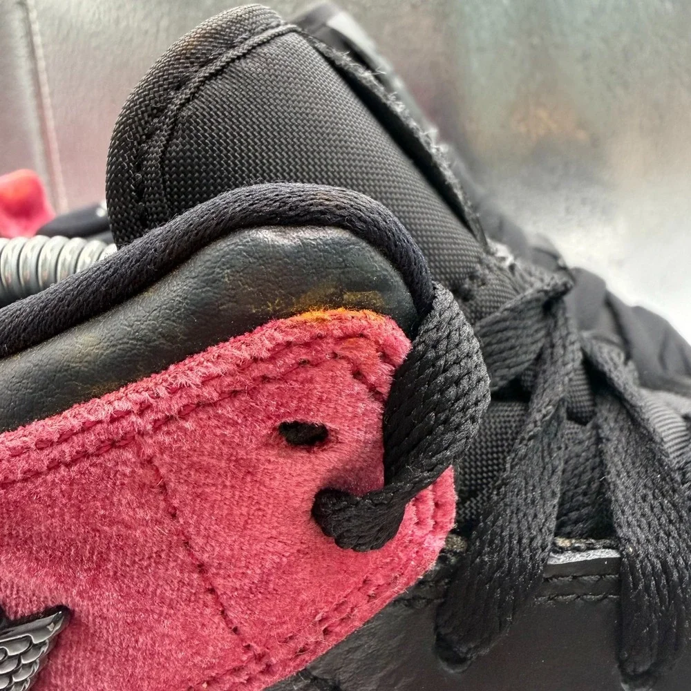 Size 6.5Y Nike Air Jordan 1 Mid XLD‎ GS Black Noble Red Kids Shoes CK5678-006